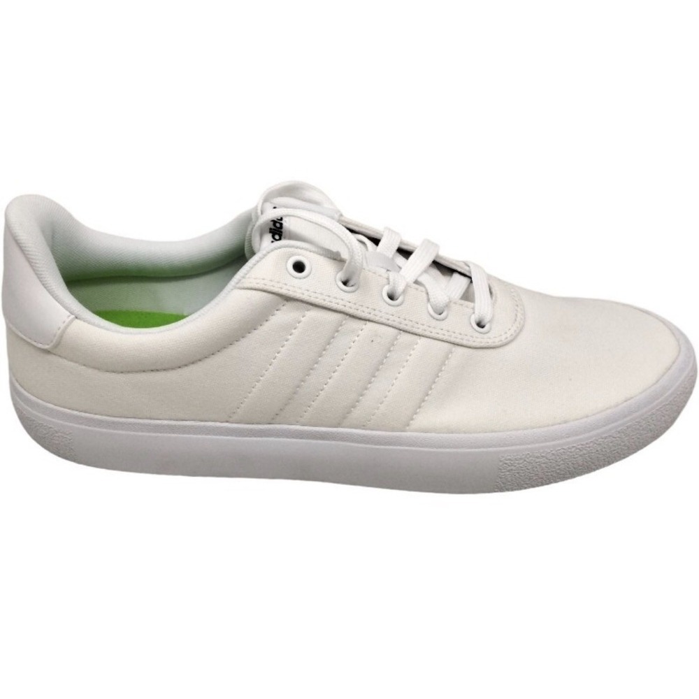 adidas VL Court 2.0 Men's White Canvas Sustainable Casual Sneakers